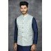 Light Blue Waistcoat Silver Mens Wedding Wear