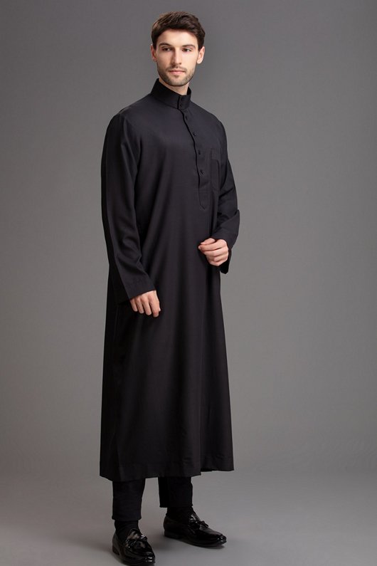 Black Jubba Muslim Mens Thobe