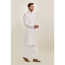 CREAM READY MADE PAKISTANI EID KURTA SHALWAR 