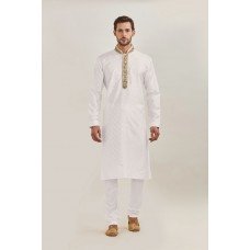 OFF WHITE PRINTED PAKISTANI STYLE EID KURTA PYJAMA