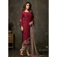 RED INDIAN PARTY READY MADE SALWAR SUIT 