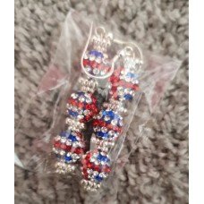 Union Jack Crystal Shamballa Earrings 