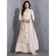 READYMADE IVORY BROCADE TOP WITH LENGHA AND CHURIDAAR