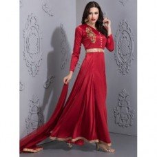 STUNNING RED WINE READYMADE OCCASIONAL GOWN SUIT