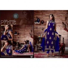 BLUE DIMPY VELVET DESIGNER WINTER SUIT