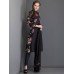 IDC-17 BLACK FLORAL PRINTED JACKET STYLISH SUIT WITH PENCIL TROUSER