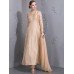 STUNNING BEIGE SUMMER TONE MAXI READY MADE DRESS