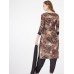 STUNNING BLACK AND BROWN FLORAL POLYESTER READY MADE DRESS