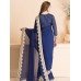 IDS-08 BLUE PARTY WEAR SAREE WITH FULL SLEEVE BLOUSE (READY MADE)