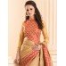 ZIDS-28 PEACH BROCADE SAREE WITH MATCHING BLOUSE 