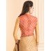 ZIDS-28 PEACH BROCADE SAREE WITH MATCHING BLOUSE 